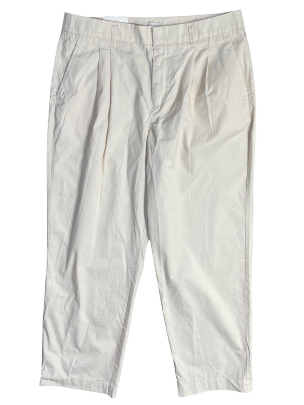 NWT A New Day Trouser Pants Size 12 Cream Straight Cotton High Rise